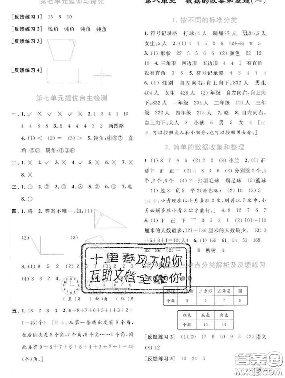 2020春亮點給力提優(yōu)班多維互動空間二年級數(shù)學(xué)下冊答案