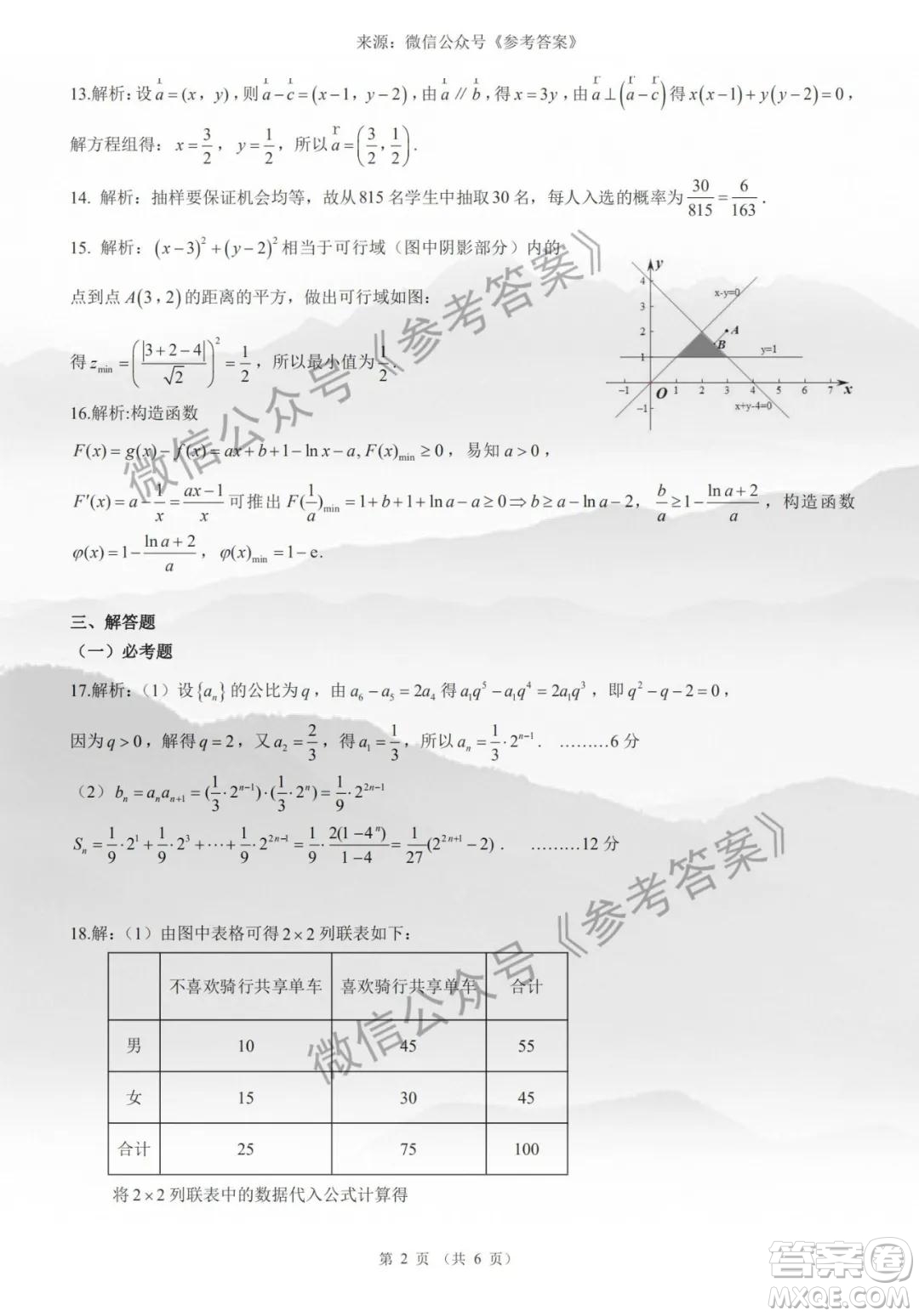 昆明一中2020屆高三第七次月考文科數(shù)學答案