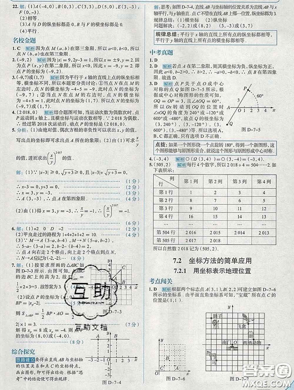 現(xiàn)代教育出版社2020新版走向中考考場(chǎng)七年級(jí)數(shù)學(xué)下冊(cè)人教版答案