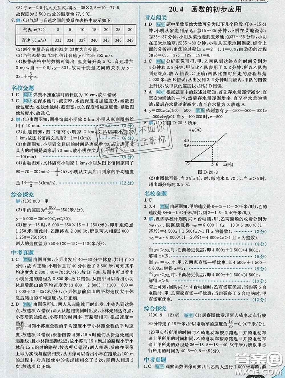 現(xiàn)代教育出版社2020新版走向中考考場八年級數(shù)學(xué)下冊冀教版答案