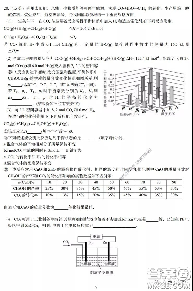 長郡中學(xué)2020屆高三理綜訓(xùn)練七試題及答案