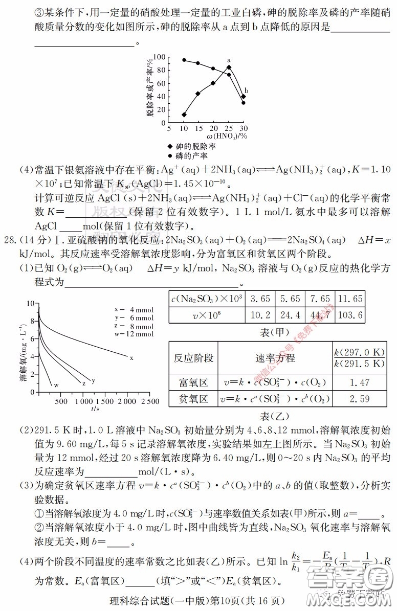 炎德英才大聯(lián)考長(zhǎng)沙市一中2020屆高三月考試卷八理科綜合答案