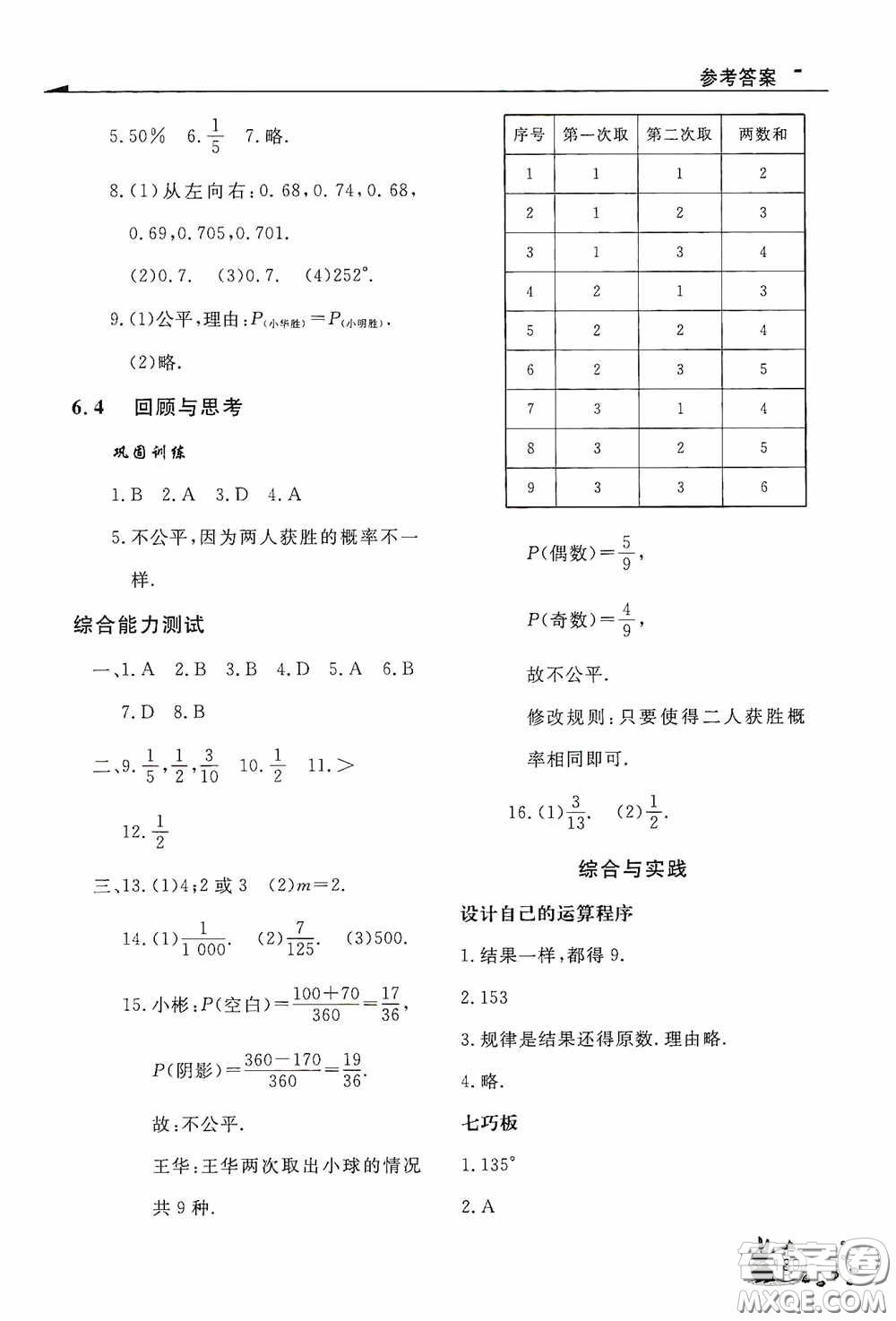 伴你學2020新課程助學叢書七年級數(shù)學下冊最新版答案