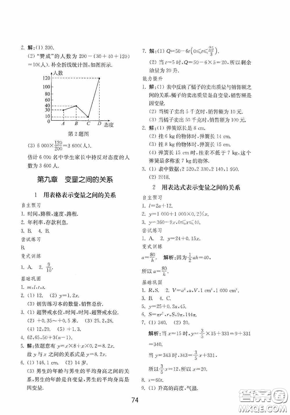 山東教育出版社2020初中基礎(chǔ)訓(xùn)練六年級數(shù)學(xué)下冊54學(xué)制版答案