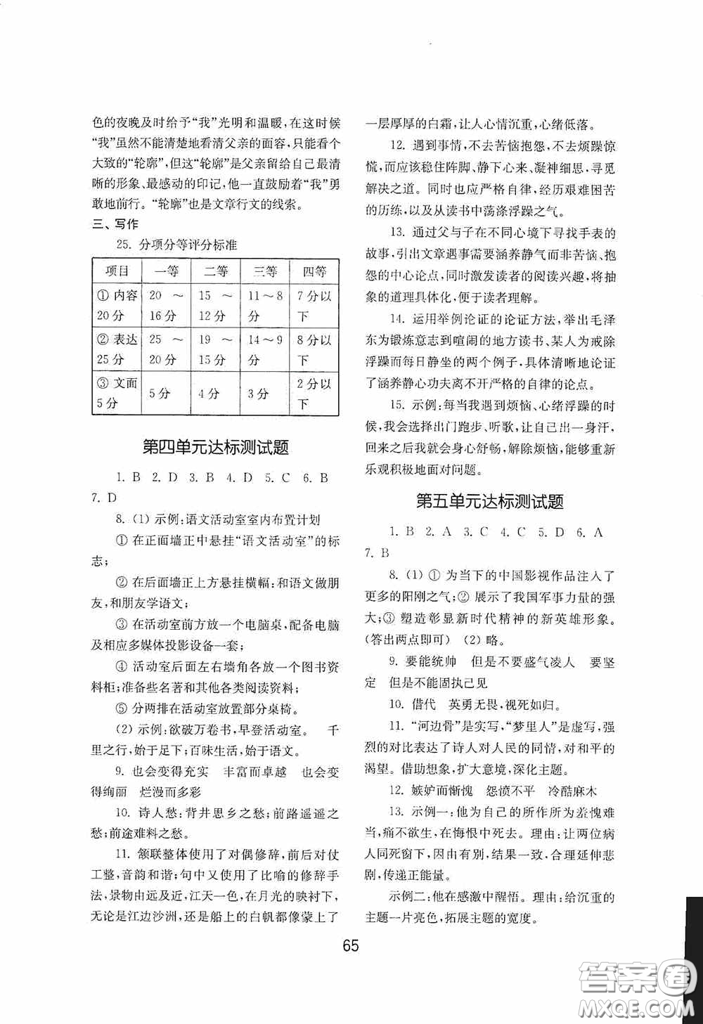 山東教育出版社2020初中基礎(chǔ)訓(xùn)練九年級(jí)語(yǔ)文下冊(cè)54學(xué)制答案