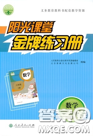 人民教育出版社2020陽光課堂金牌練習(xí)冊(cè)六年級(jí)數(shù)學(xué)下冊(cè)答案