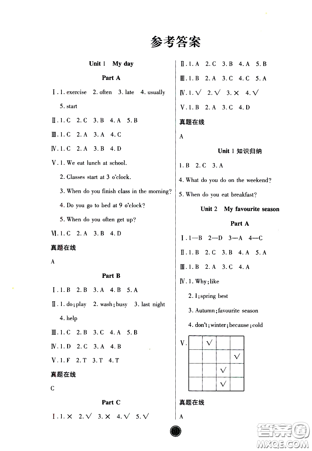 2020年云頂課堂作業(yè)創(chuàng)新設(shè)計英語五年級下冊人教版參考答案