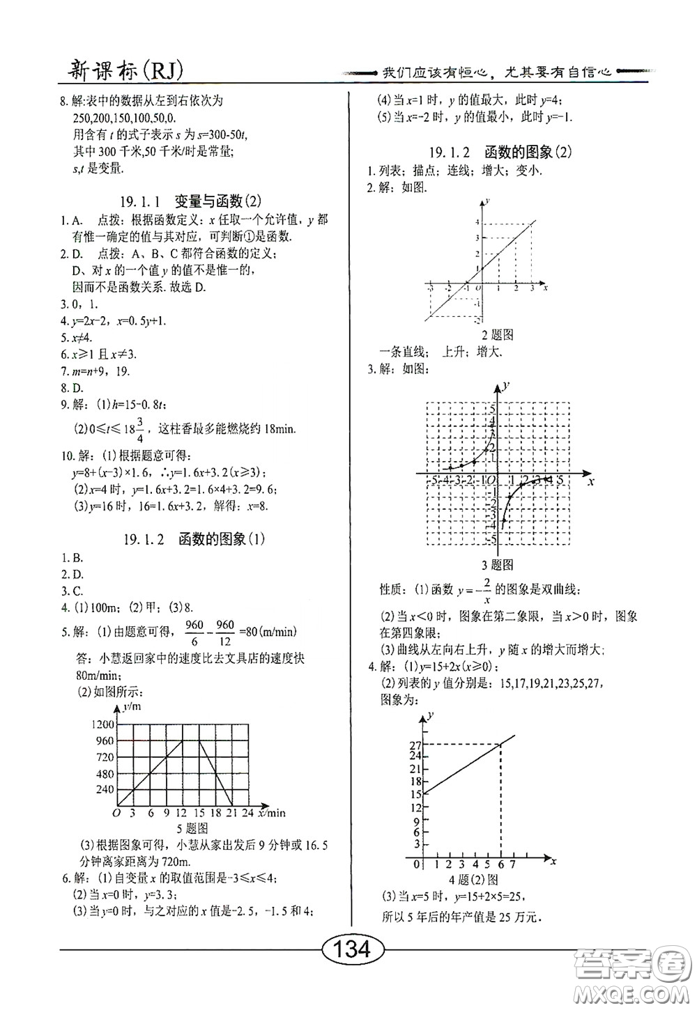 陽(yáng)光出版社2020新編隨堂10分鐘八年級(jí)數(shù)學(xué)下冊(cè)人教版答案