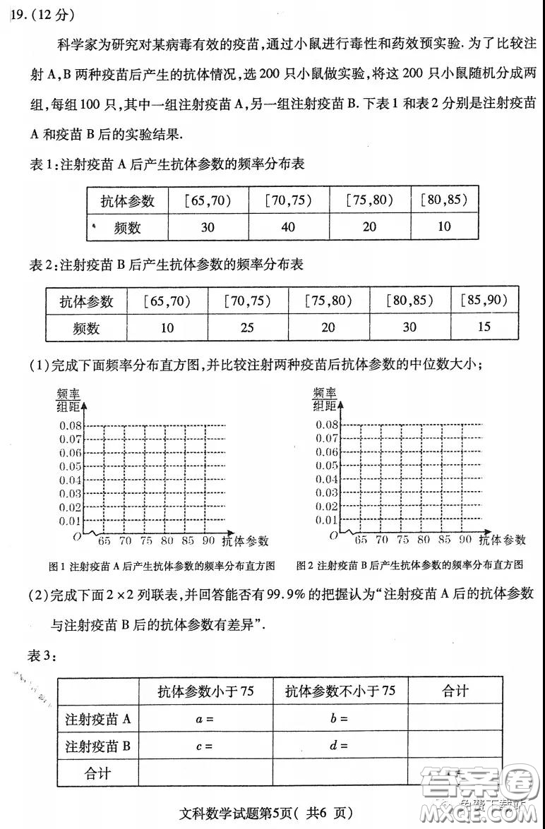 臨汾市2020年高考考前適應(yīng)性訓(xùn)練考試二文科數(shù)學(xué)試題及答案