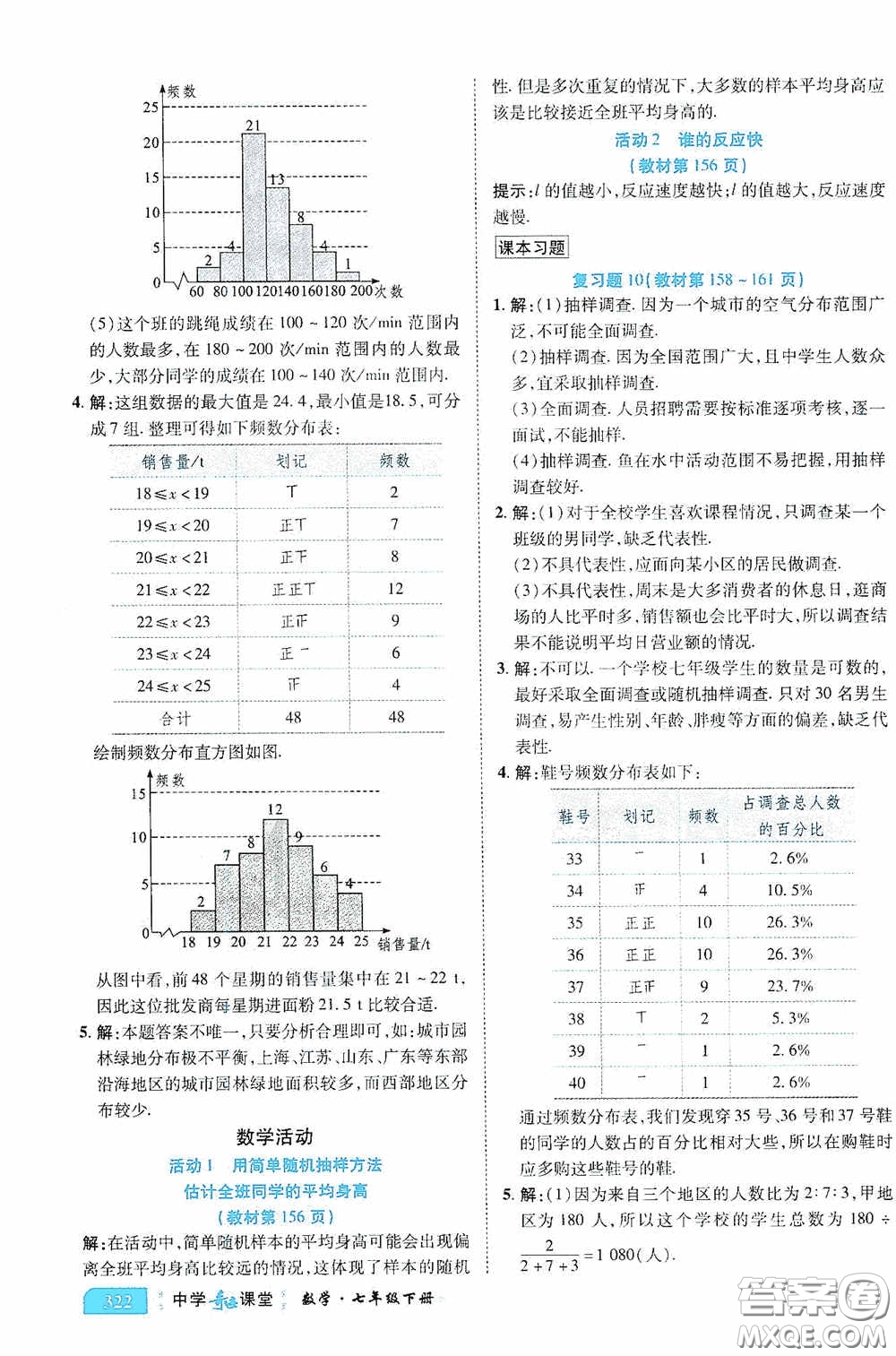 世紀英才中學奇跡課堂2020期末專題總復習七年級數學下冊人教版教材答案