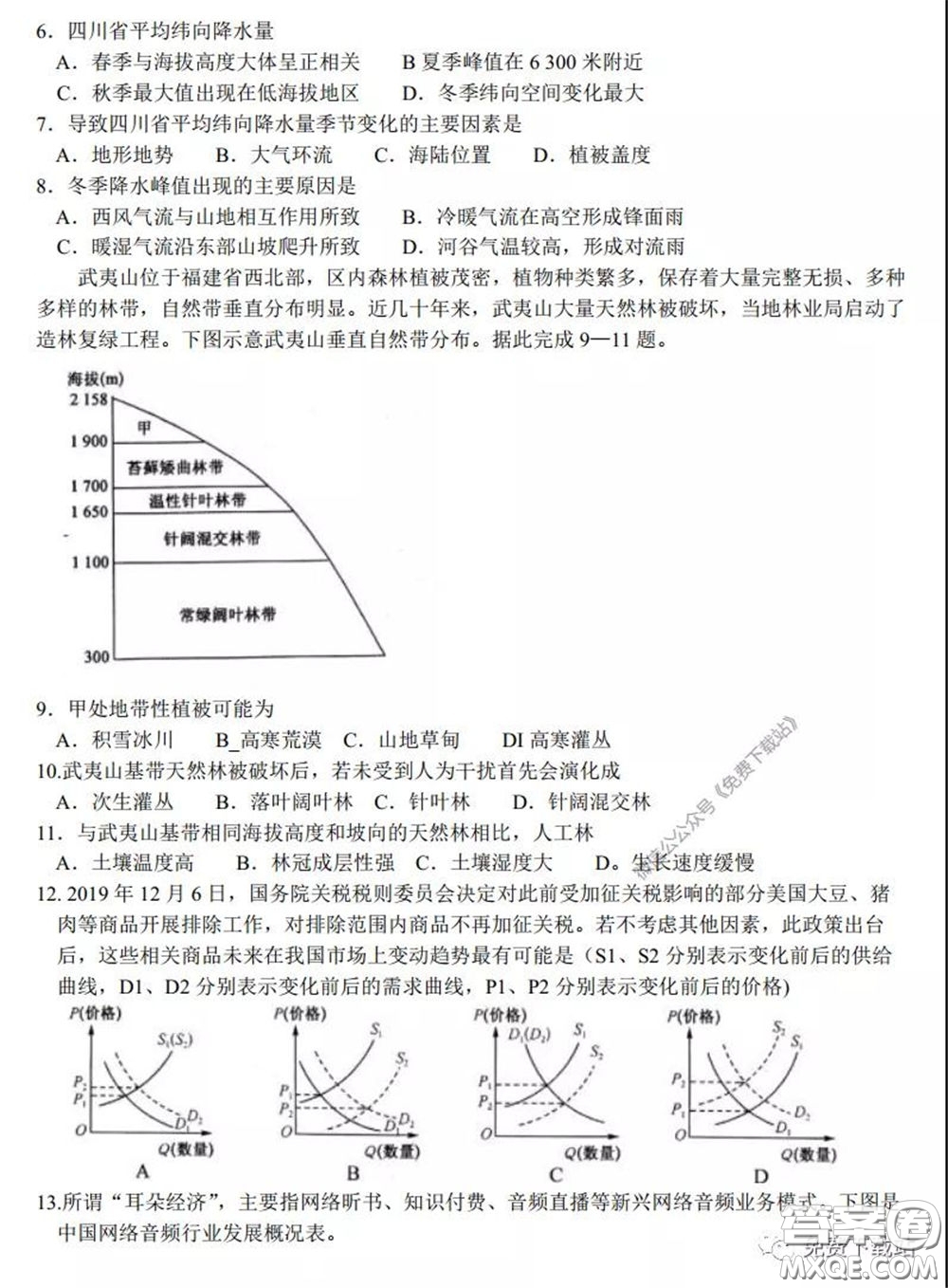 2020年安徽省江南十校綜合素質(zhì)檢測(cè)文科綜合試題及答案