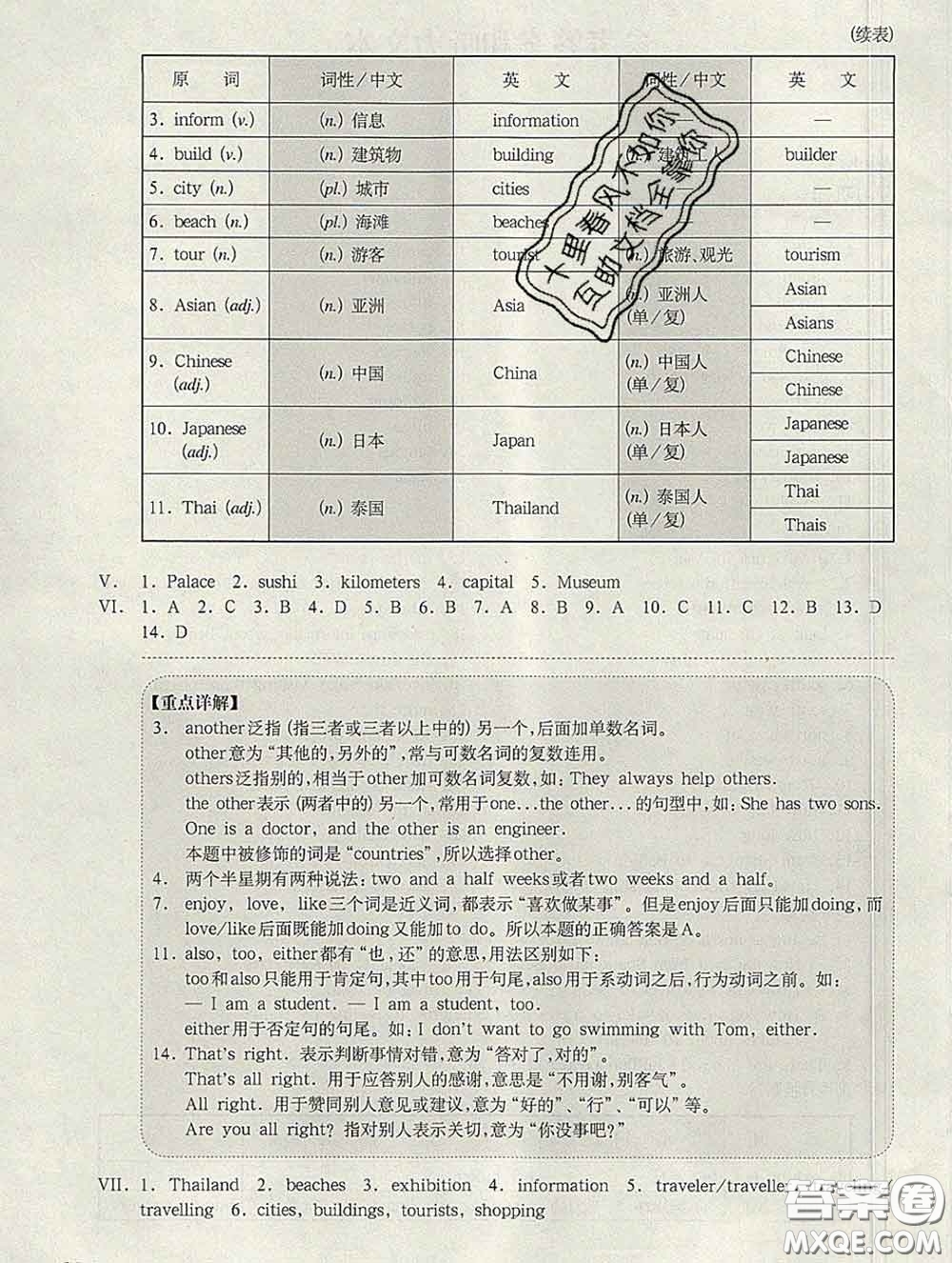 2020新版華東師大版一課一練六年級英語第二學期N版增強版答案