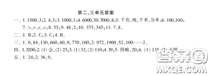 小學(xué)生數(shù)學(xué)報2020年春三年級下學(xué)期第二三單元答案