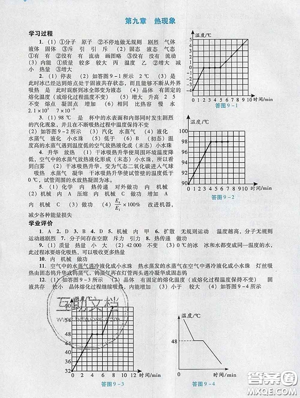 2020新版陽(yáng)光學(xué)業(yè)評(píng)價(jià)九年級(jí)物理下冊(cè)人教版參考答案