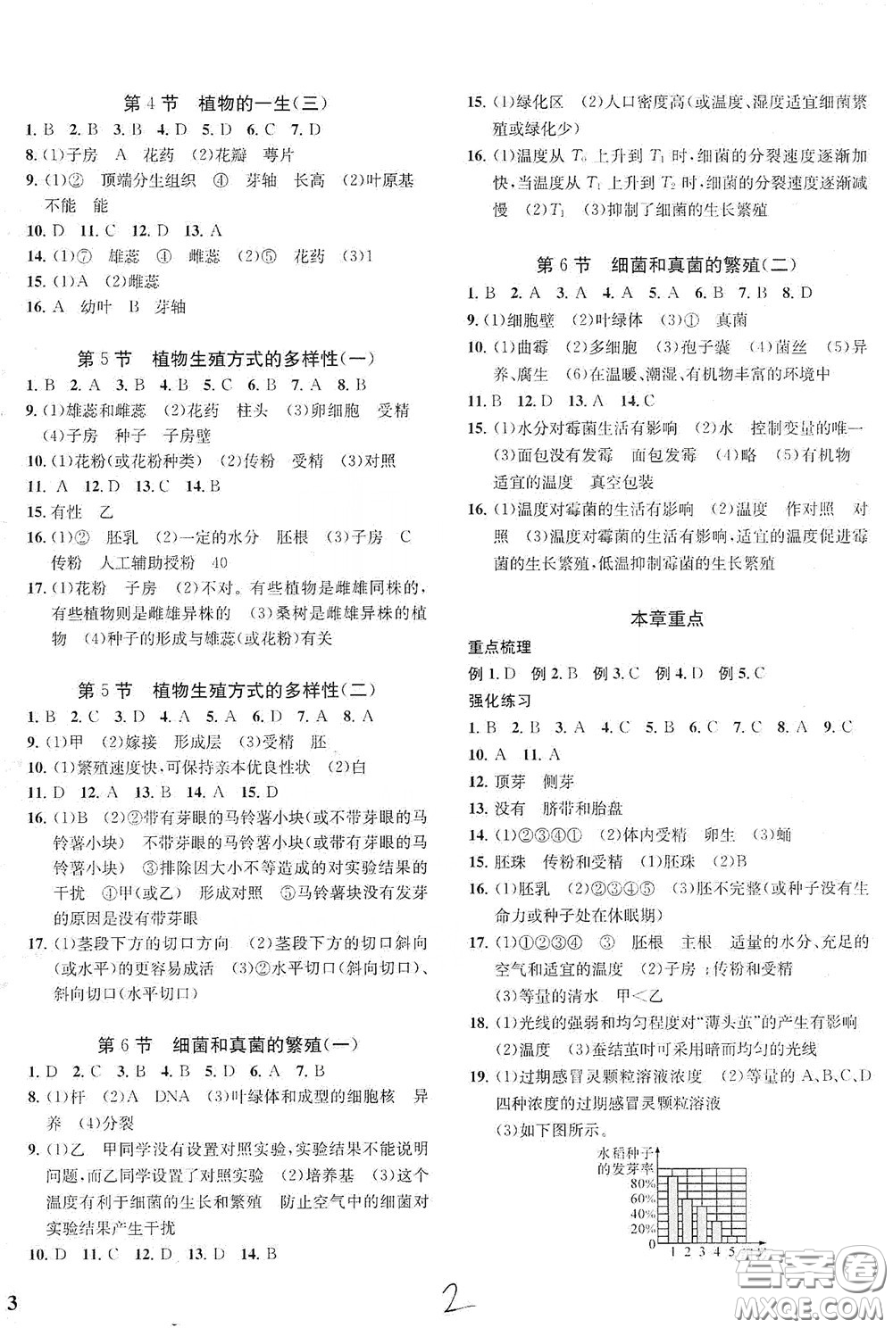 浙江工商大學出版社2020一閱優(yōu)品作業(yè)本科學A本七年級下冊浙教版答案