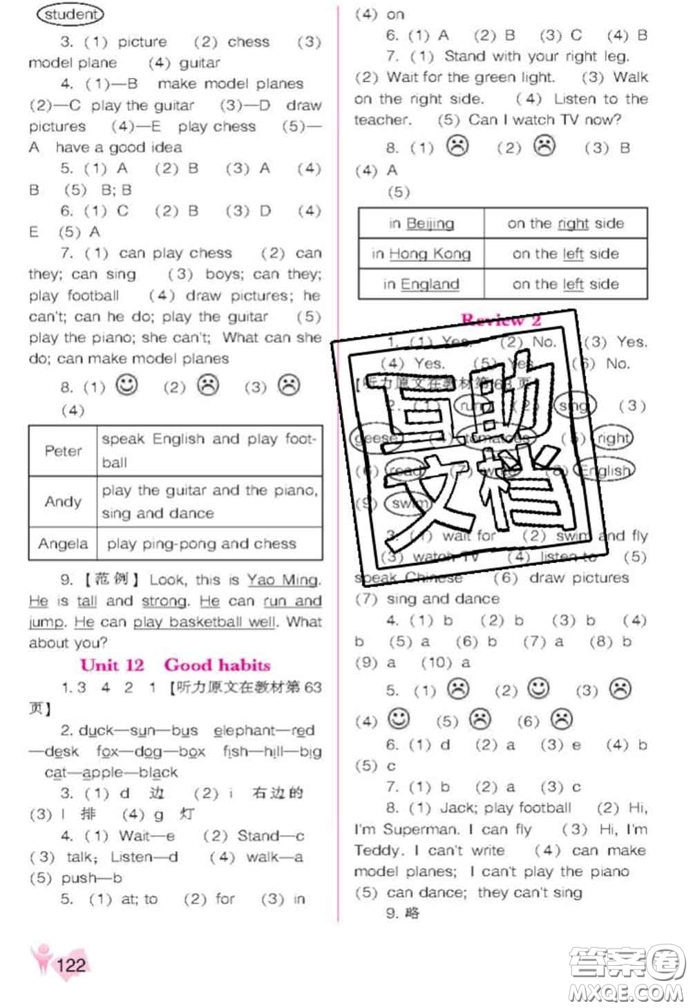 遼海出版社2020新版新課程能力培養(yǎng)四年級英語下冊遼師版三起答案