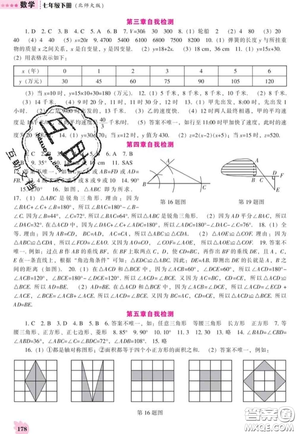 遼海出版社2020新版新課程數(shù)學(xué)能力培養(yǎng)七年級(jí)數(shù)學(xué)下冊(cè)北師版答案