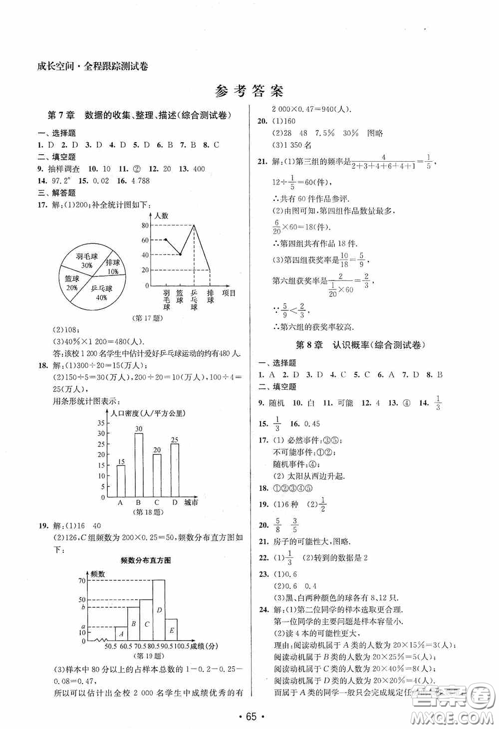 江蘇鳳凰美術(shù)出版社2020成長(zhǎng)空間全程跟蹤測(cè)試卷八年級(jí)數(shù)學(xué)下冊(cè)江蘇版答案