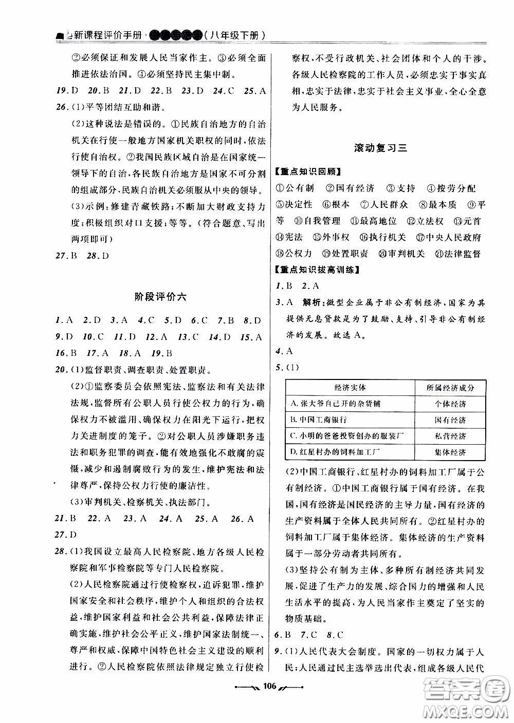 2020年新課程評(píng)價(jià)手冊(cè)道德與法治八年級(jí)下冊(cè)人教版參考答案