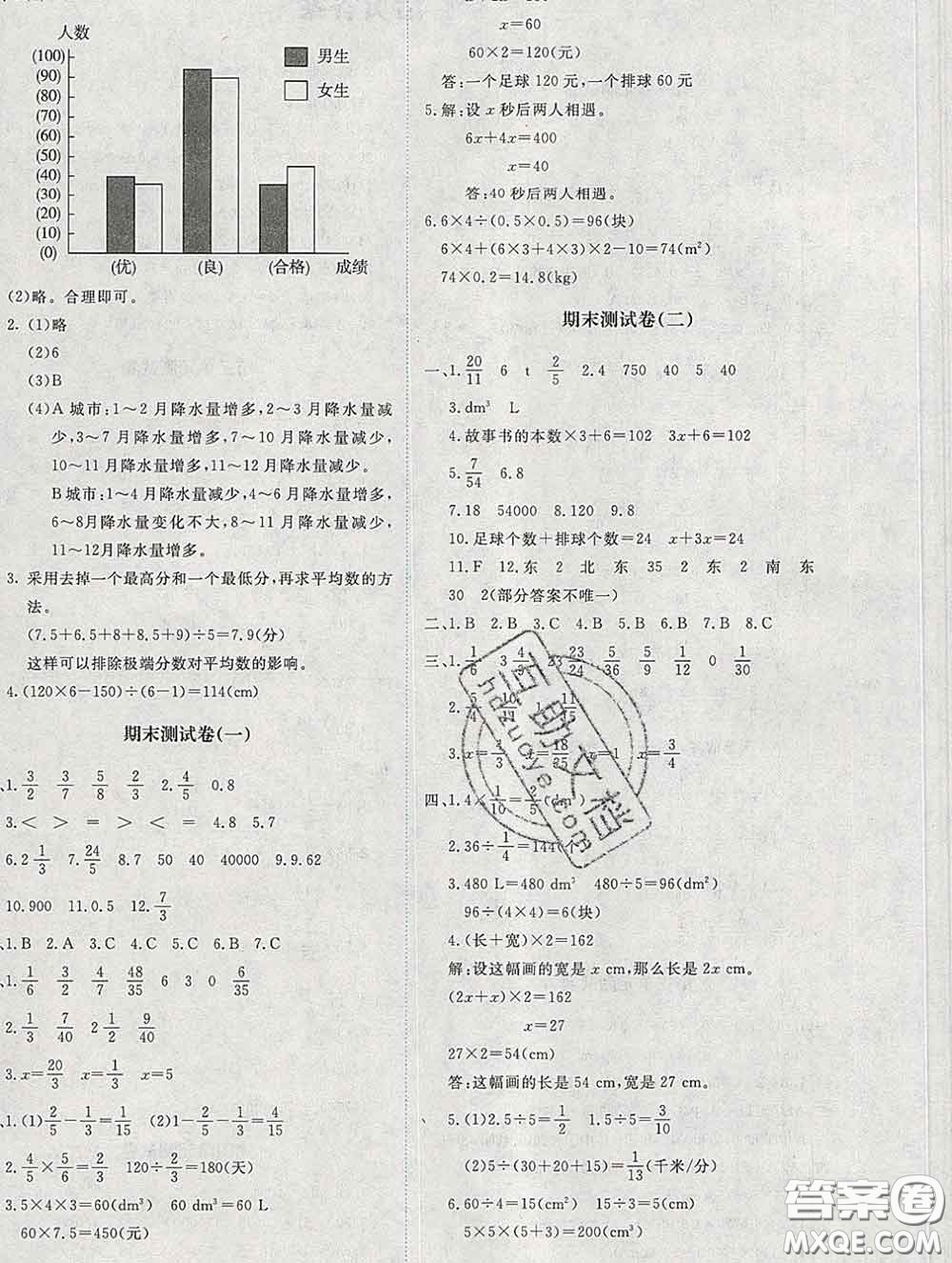 2020春課堂精練五年級數(shù)學下冊北師版吉林專版答案