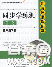 2020春海淀名師伴你學(xué)同步學(xué)練測五年級語文下冊人教版答案