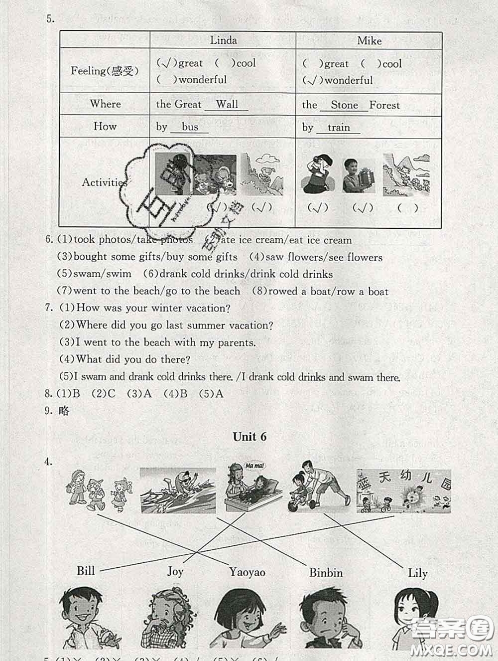 2020春海淀名師伴你學(xué)同步學(xué)練測(cè)五年級(jí)英語下冊(cè)人教版答案