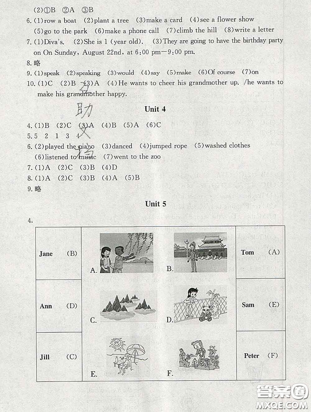 2020春海淀名師伴你學(xué)同步學(xué)練測(cè)五年級(jí)英語下冊(cè)人教版答案