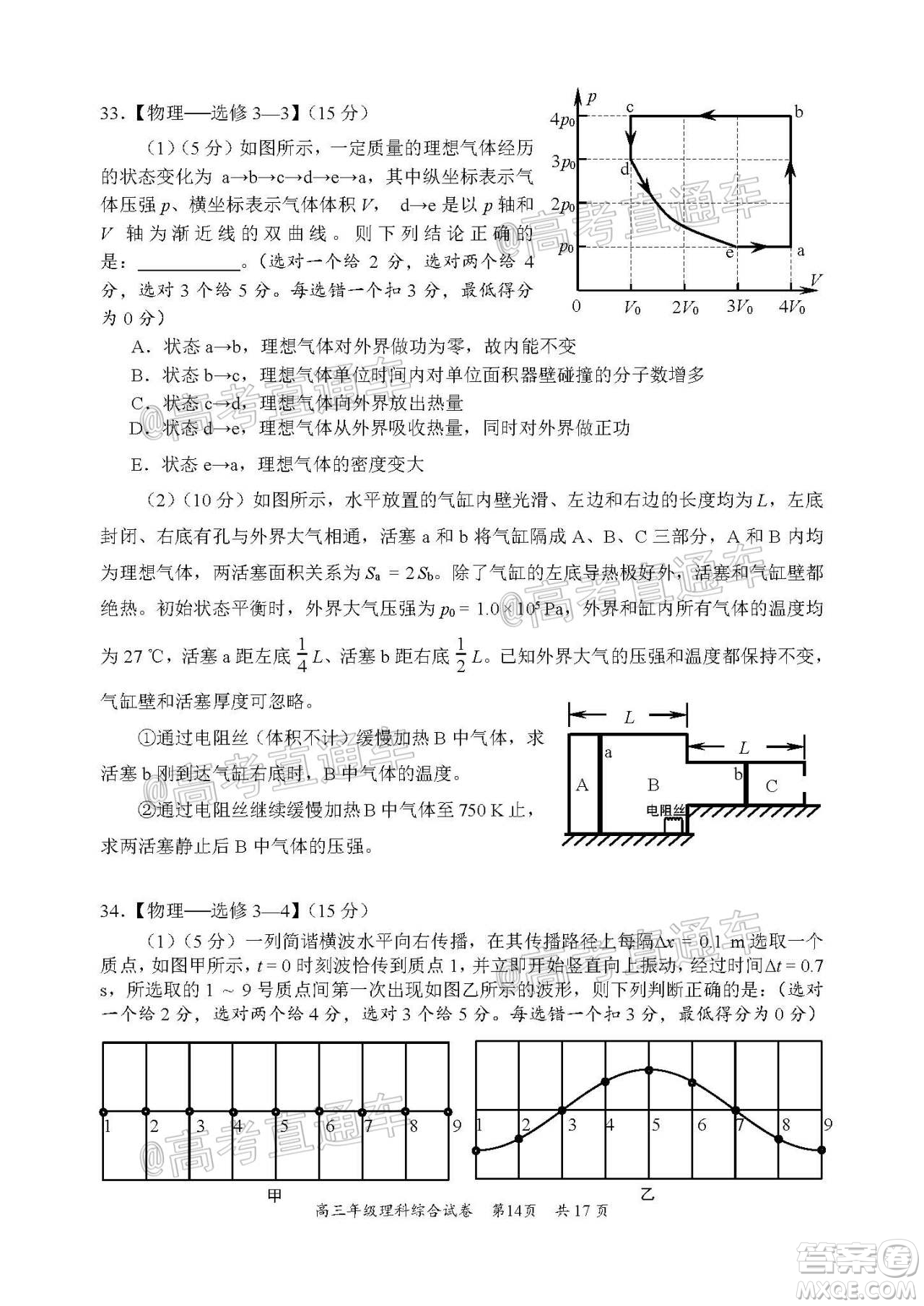 武昌區(qū)2020屆高三年級四月調考理綜試題及答案