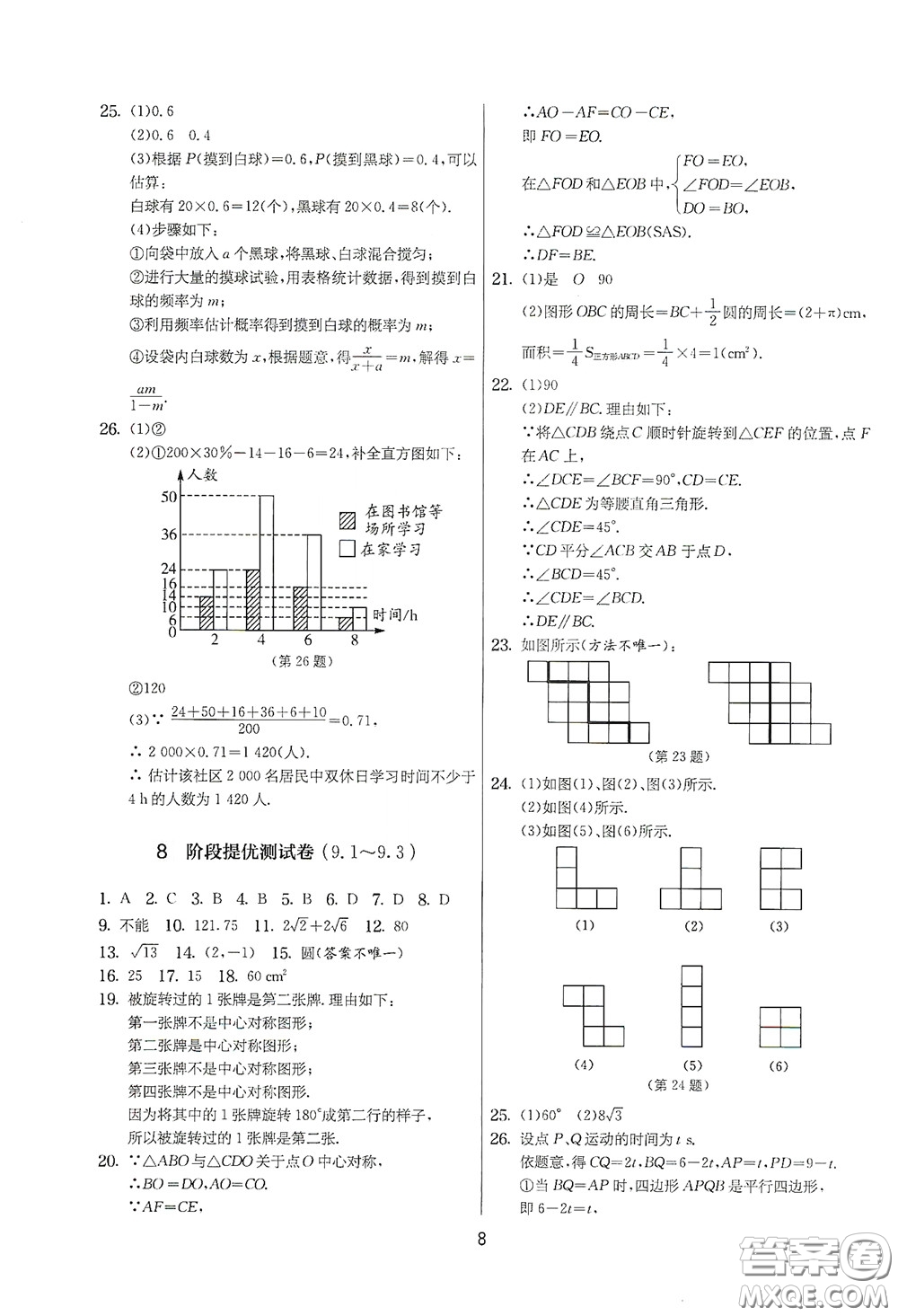 吉林教育出版社2020實驗班提優(yōu)大考卷數(shù)學(xué)八年級下冊蘇科版答案