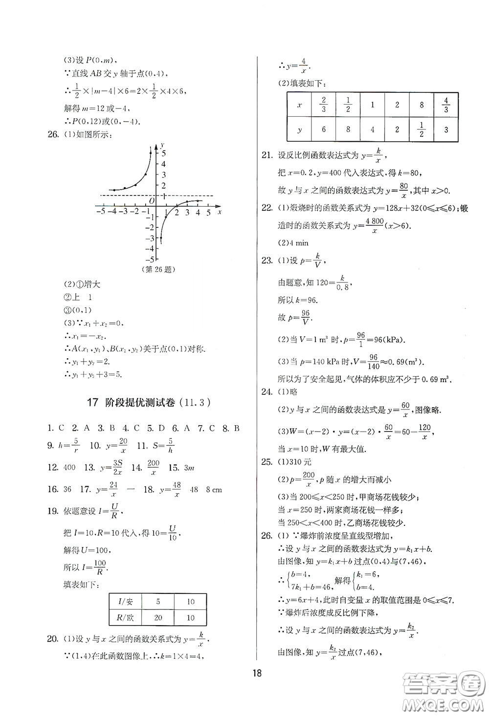 吉林教育出版社2020實驗班提優(yōu)大考卷數(shù)學(xué)八年級下冊蘇科版答案