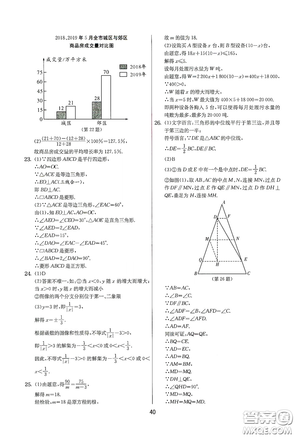 吉林教育出版社2020實驗班提優(yōu)大考卷數(shù)學(xué)八年級下冊蘇科版答案