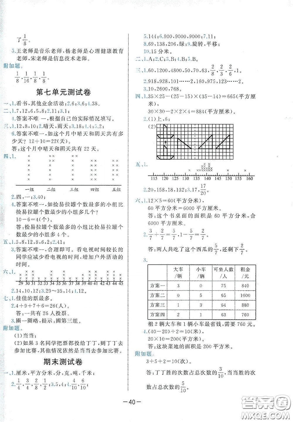 現(xiàn)代教育出版社2020學(xué)而思基本功同步練測試卷小學(xué)數(shù)學(xué)三年級下冊北師大版答案