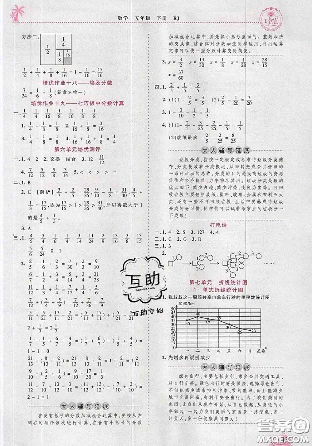 2020新版王朝霞德才兼?zhèn)渥鳂I(yè)創(chuàng)新設(shè)計(jì)五年級(jí)數(shù)學(xué)下冊(cè)人教版答案