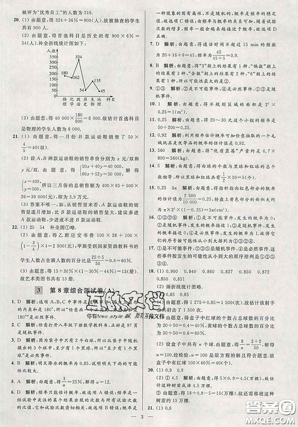 新世紀(jì)出版社2020春亮點(diǎn)給力大試卷八年級(jí)數(shù)學(xué)下冊(cè)答案