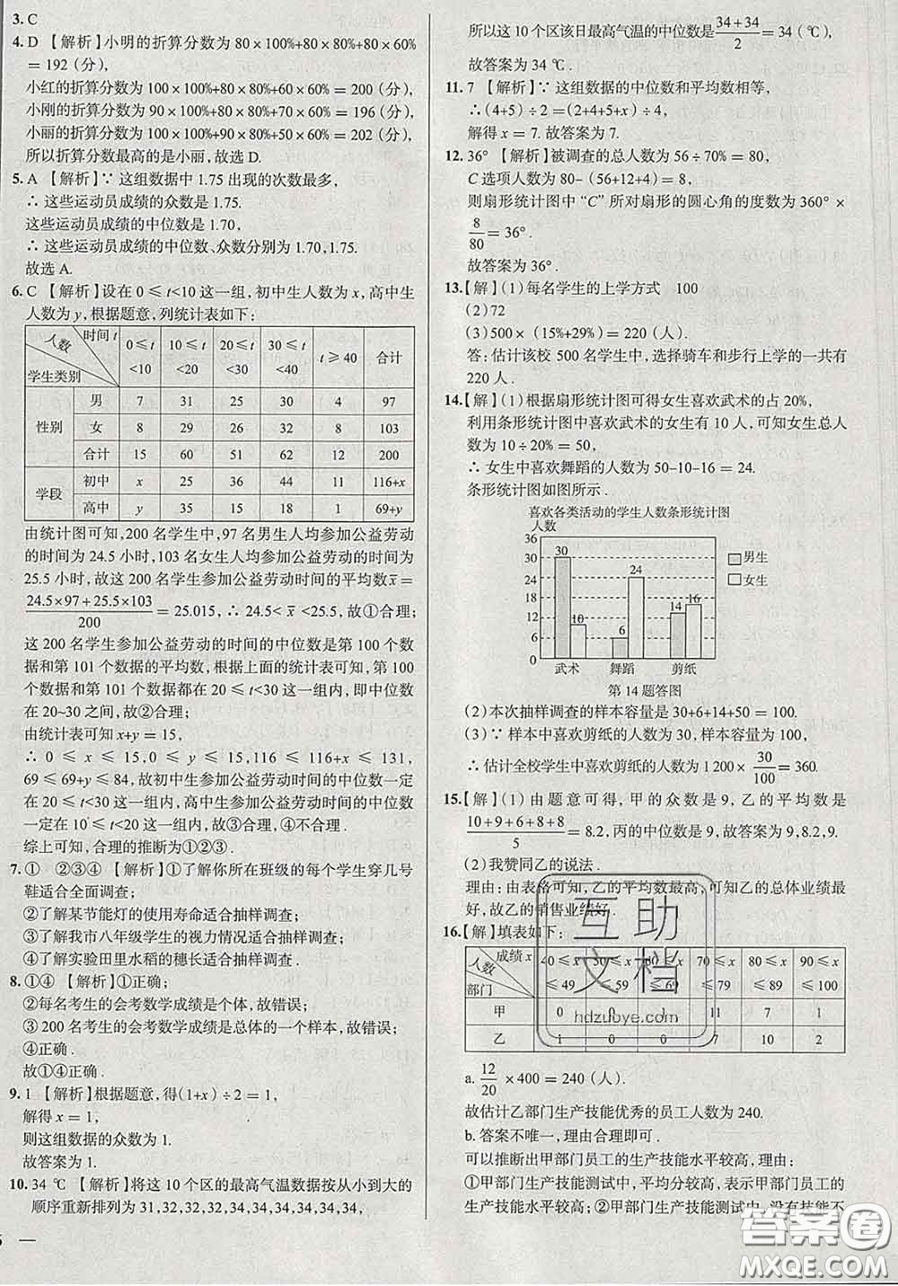 2020新版真題圈北京考生專用練考試卷七年級(jí)數(shù)學(xué)下冊(cè)答案