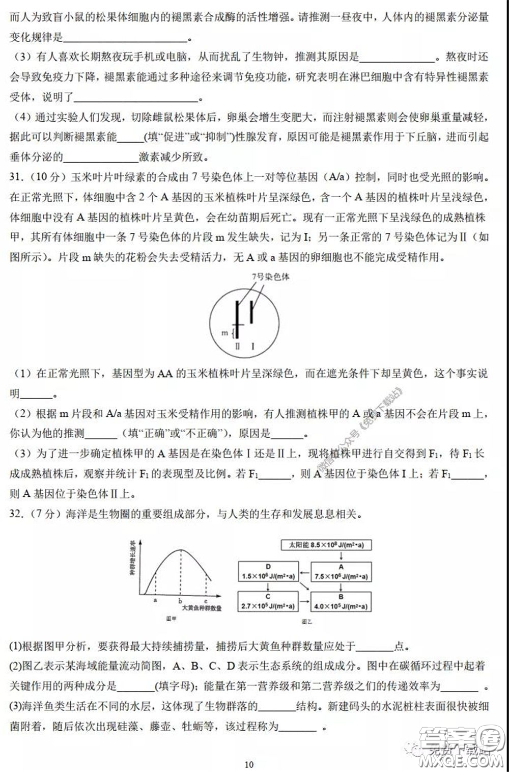 襄陽(yáng)四中2020屆高三下學(xué)期5月第一次周考理科綜合試題及答案