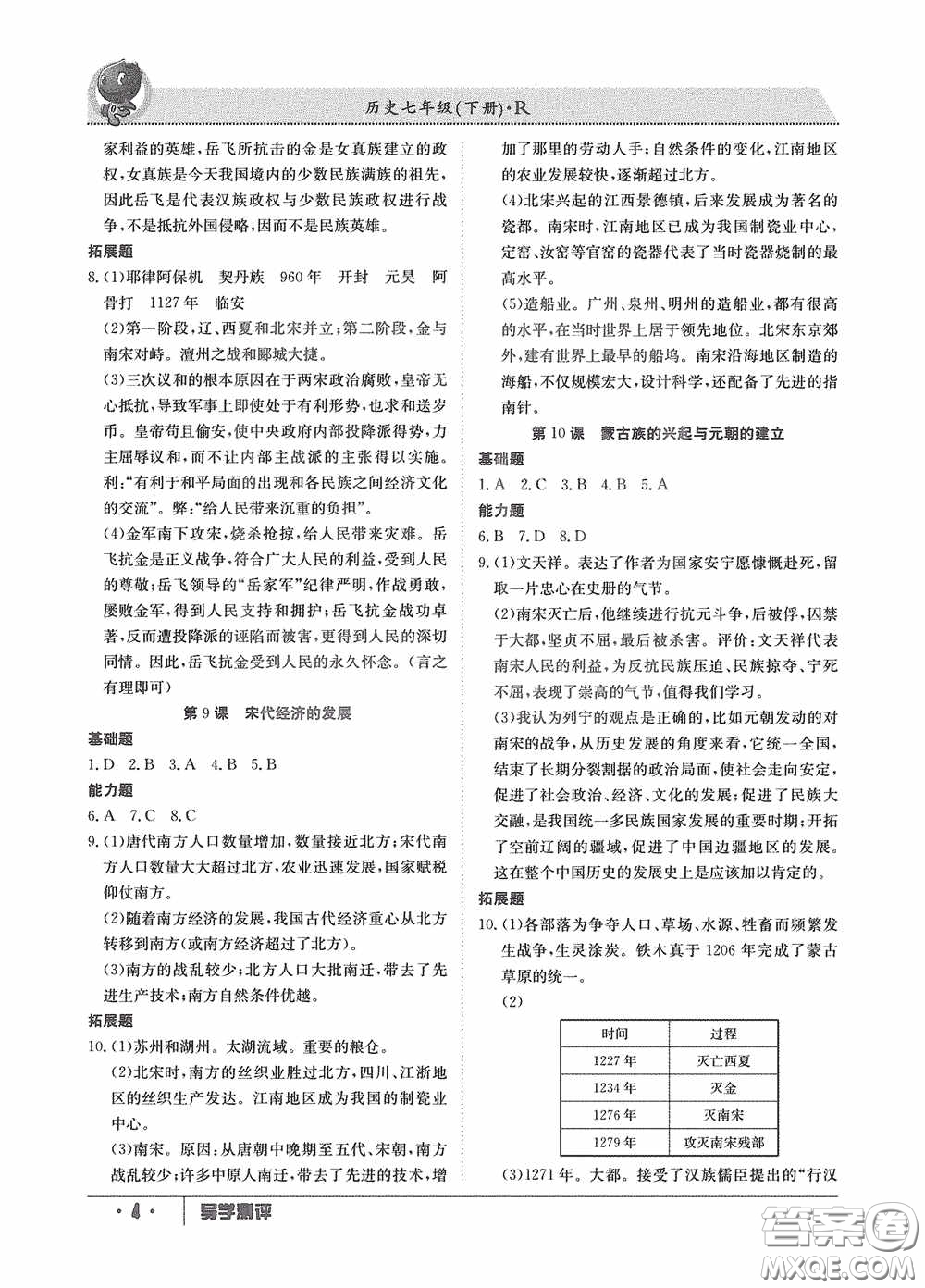 江西高校出版社2020金太陽教育導(dǎo)學(xué)測(cè)評(píng)七年級(jí)歷史下冊(cè)創(chuàng)新版答案