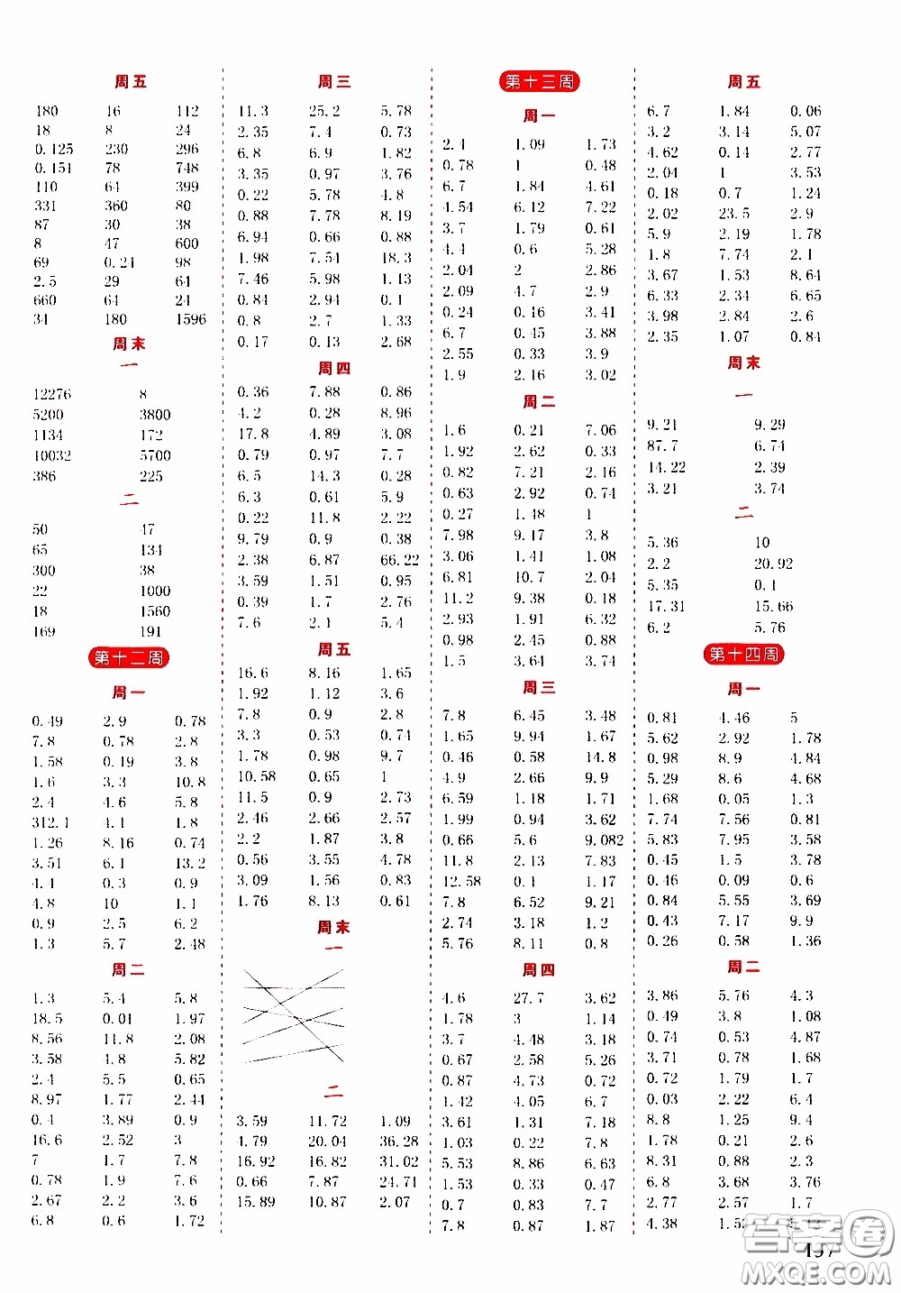 延邊人民出版社2020年小學(xué)生勵(lì)耘速算四年級(jí)下冊(cè)人教版浙江專版參考答案