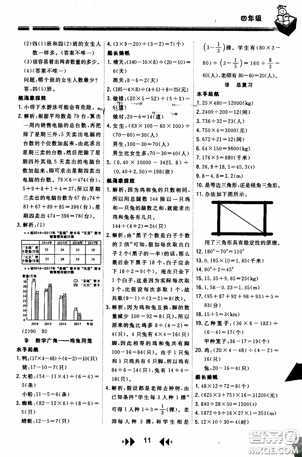 2020年舉一反三應(yīng)用題高手周計(jì)劃四年級(jí)全一冊(cè)參考答案