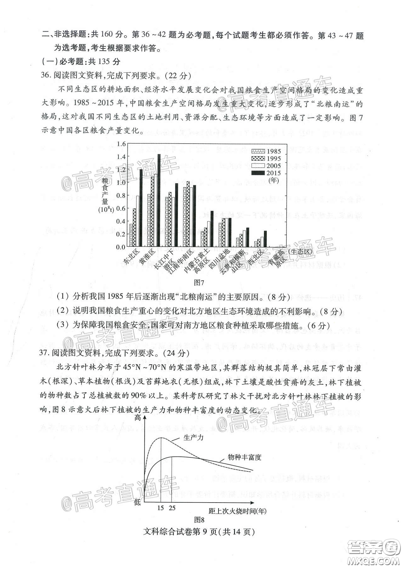 2020年武漢市部分學校高三在線學習摸底檢測文科綜合試題及答案