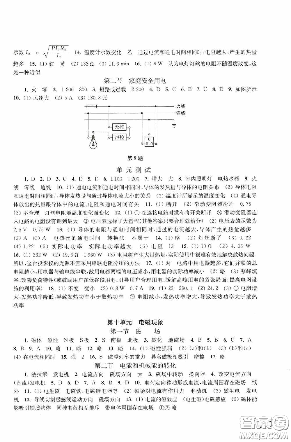 上?？茖W(xué)技術(shù)出版社2020新課程初中學(xué)習(xí)能力自測叢書物理答案