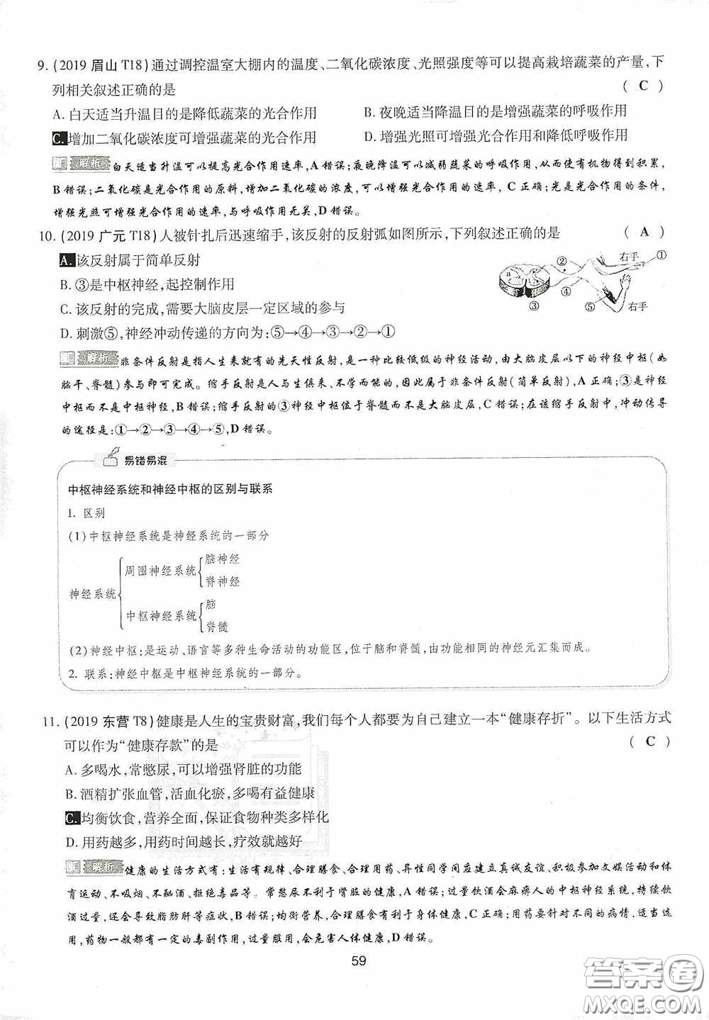 2020江西中考必備中考一卷通生物答案