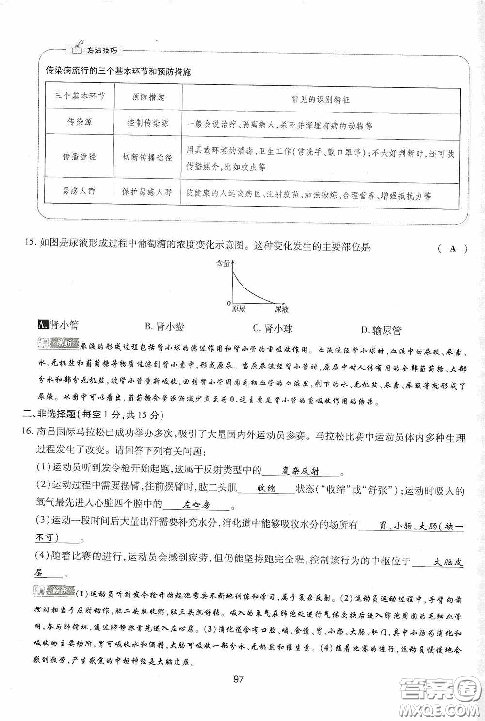 2020江西中考必備中考一卷通生物答案