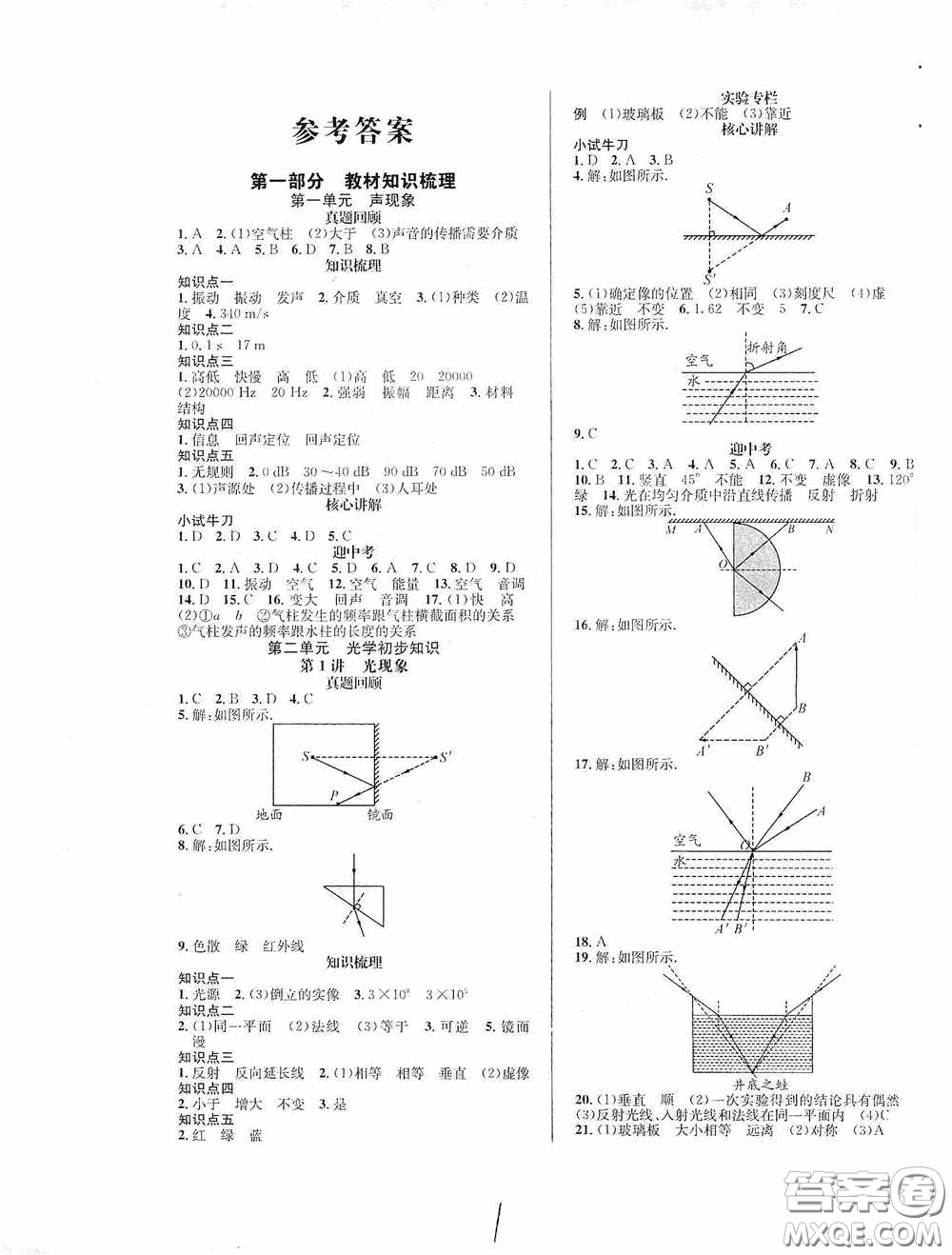 東北師范大學(xué)出版社2020決勝中考物理下冊(cè)答案