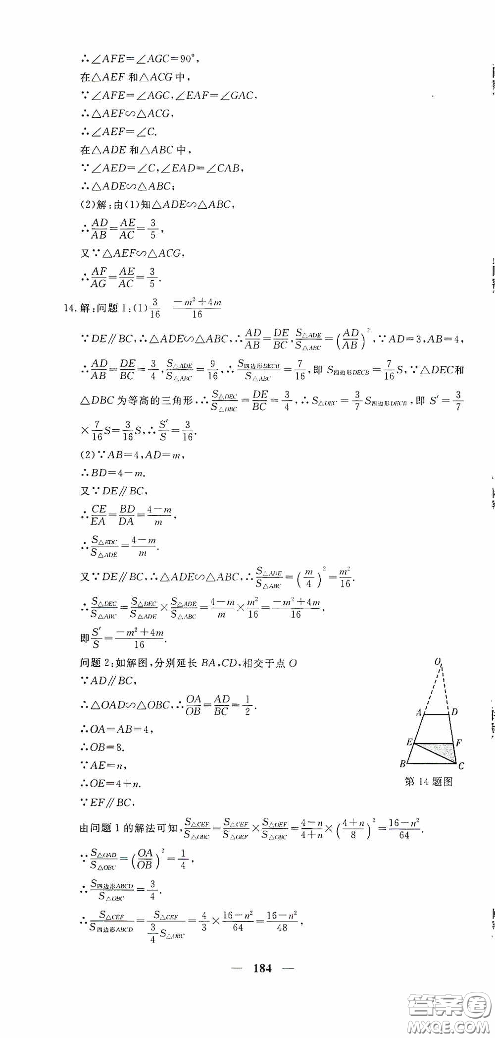 新疆青少年出版社2020黃岡密卷中考總復(fù)習(xí)數(shù)學(xué)通用版答案