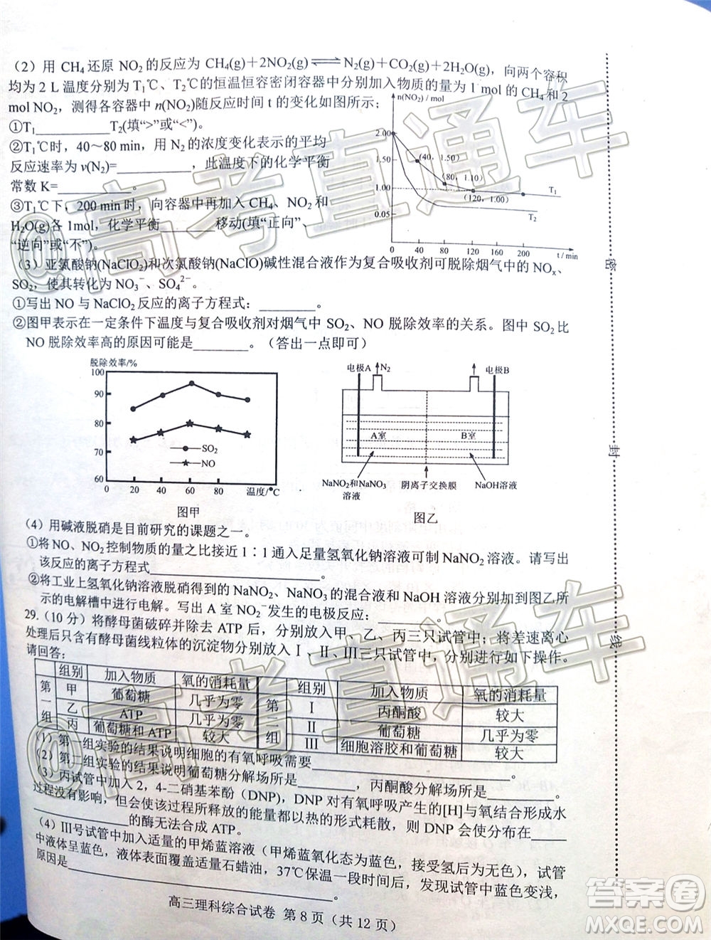 唐山市2019-2020學(xué)年度高三年級(jí)第一次模擬考試?yán)砜凭C合試題及答案