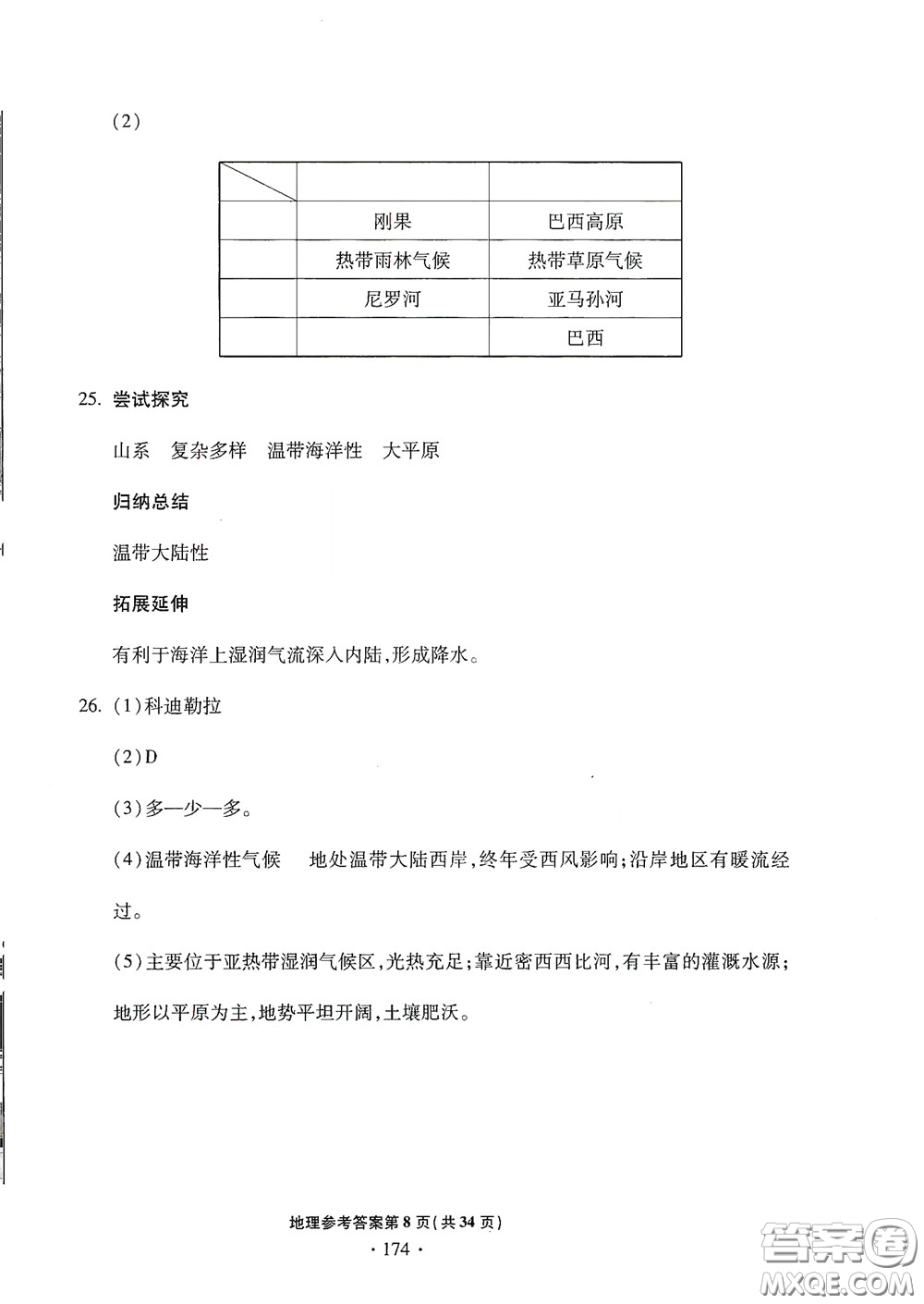 2020一本必勝中考地理模擬試題銀版答案