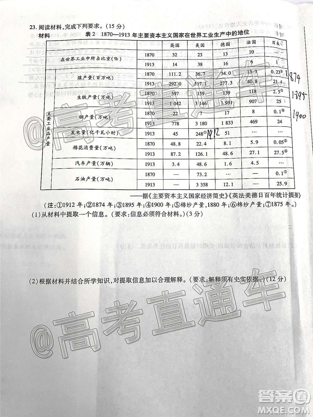 天一大聯(lián)考2019-2020學(xué)年海南省高三年級(jí)第四次模擬考試歷史試題及答案