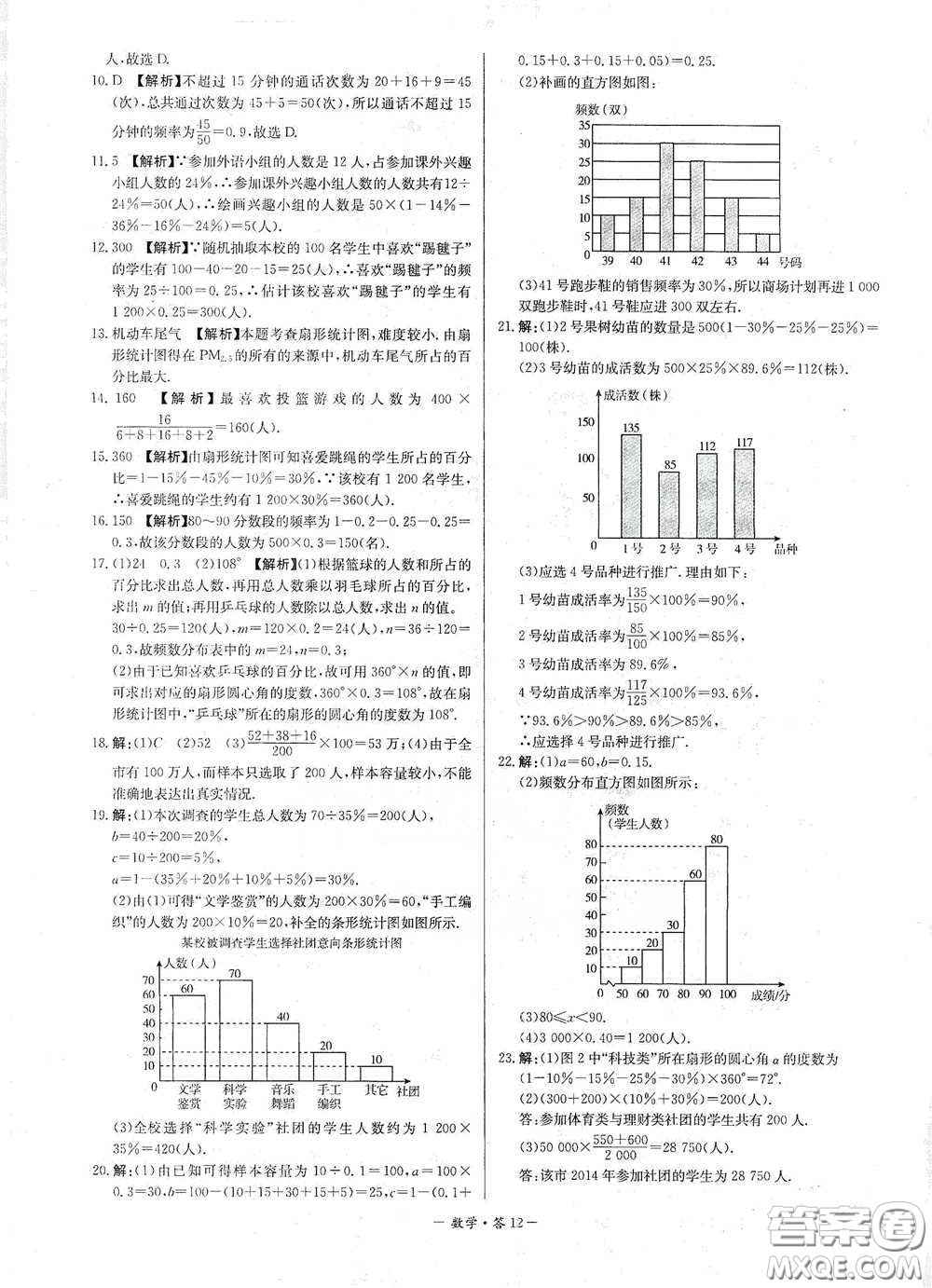 西藏人民出版社2020天利38套對(duì)接中考單元專(zhuān)題雙測(cè)卷七年級(jí)數(shù)學(xué)下冊(cè)人教版答案