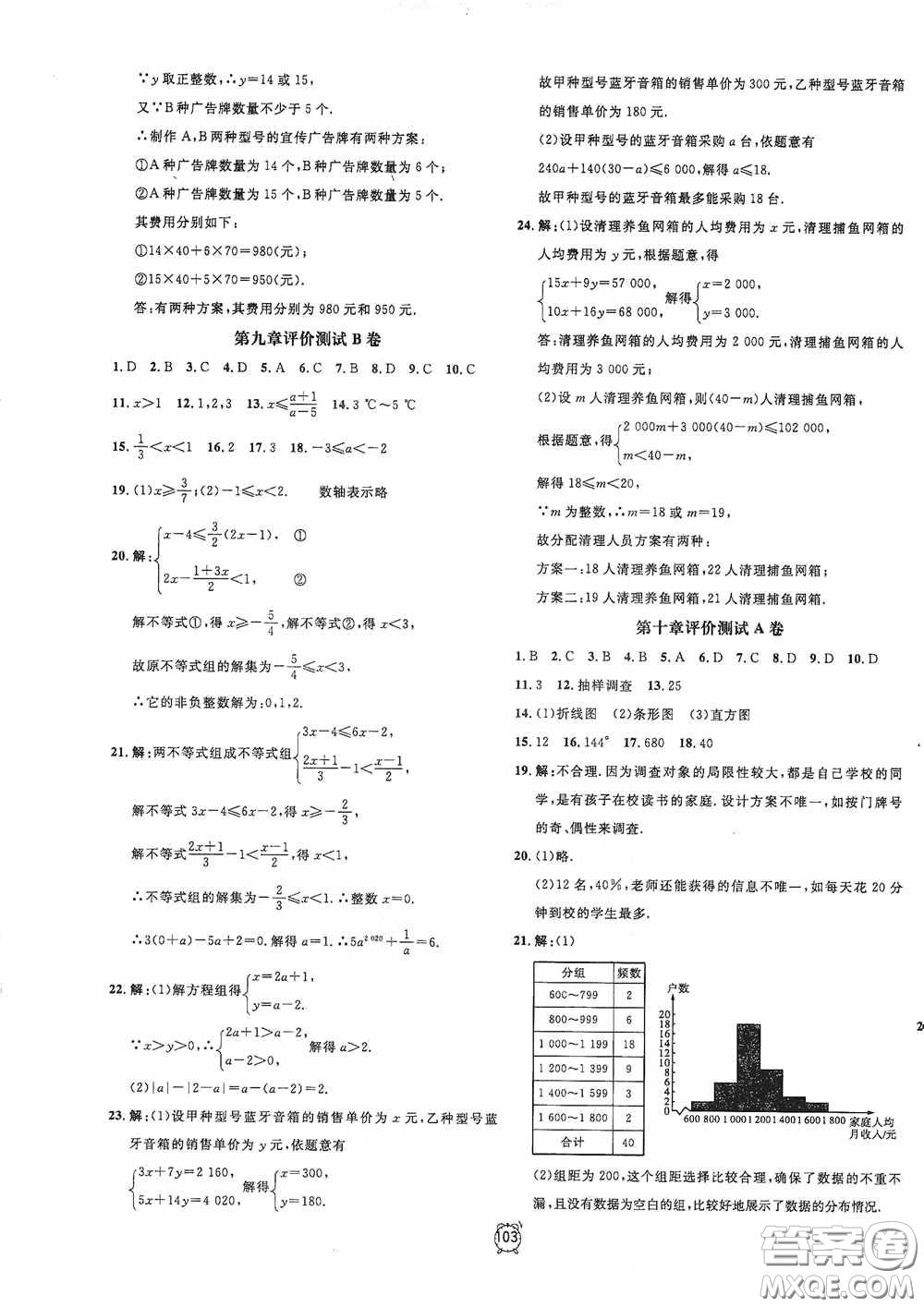 鐘書金牌2020過關(guān)沖刺100分七年級數(shù)學(xué)下冊人教版答案